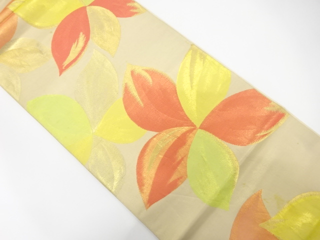 JAPANESE KIMONO / ANTIQUE FUKURO OBI / SILK / WOVEN FLOWER